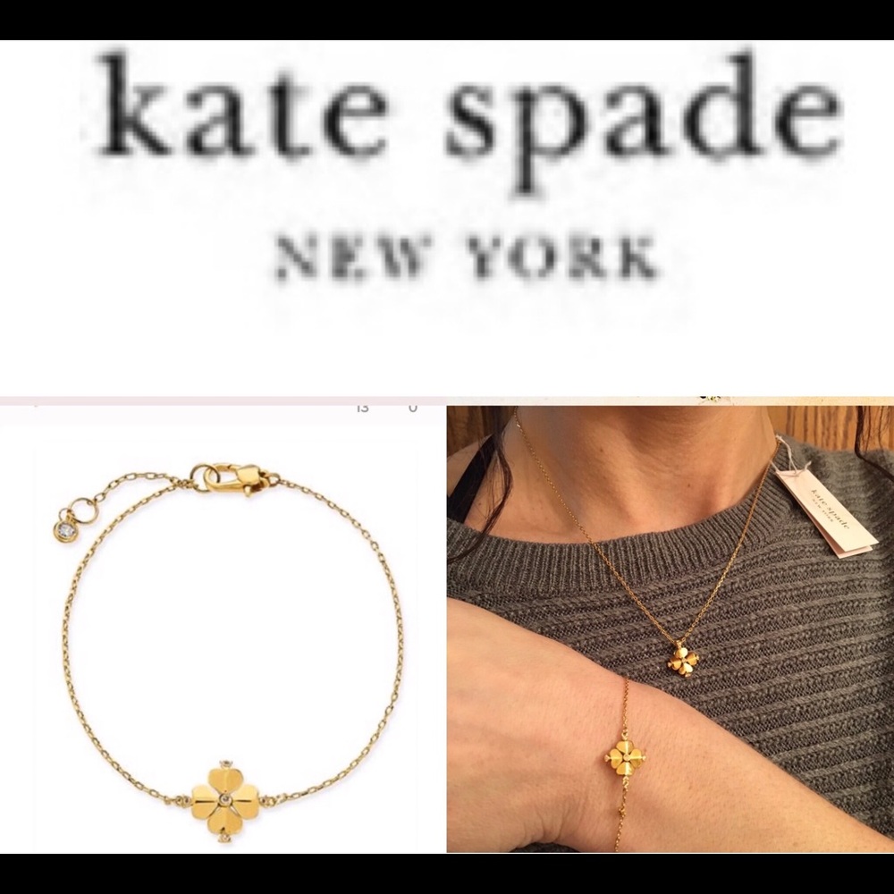 Kate Spade Logo Mini Flower Pendant & Bracelet NWT